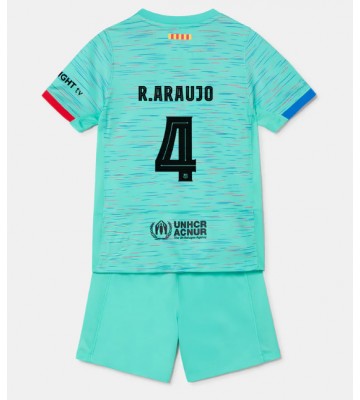 Barcelona Ronald Araujo #4 Tredje trøje Børn 2023-24 Kort ærmer (+ korte bukser)